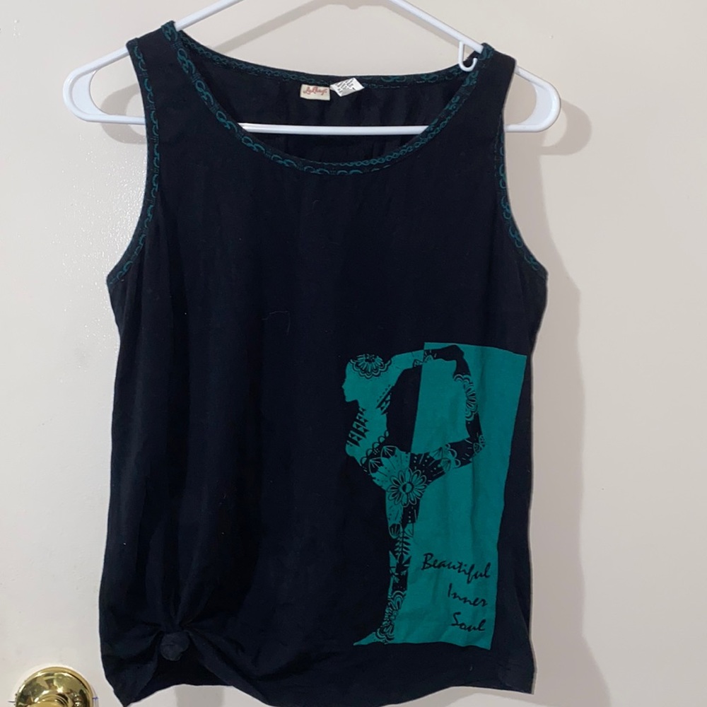 Small Black and Green Pattern Yoga Tank Top